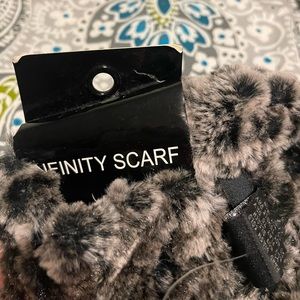 NWT faux fur grey infinity scarf